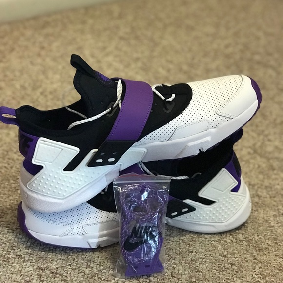 NIKE AIR HUARACHE RUN DRIFT PREM WHITE/HYPER GRAPE - Picture 2 of 7